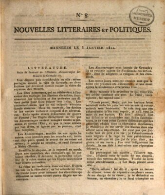 Nouvelles littéraires et politiques (Gazette des Deux-Ponts) Montag 8. Januar 1810