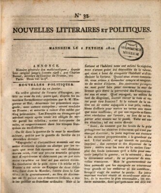 Nouvelles littéraires et politiques (Gazette des Deux-Ponts) Donnerstag 1. Februar 1810