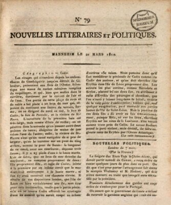 Nouvelles littéraires et politiques (Gazette des Deux-Ponts) Dienstag 20. März 1810