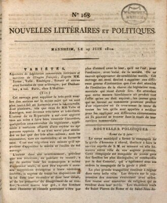 Nouvelles littéraires et politiques (Gazette des Deux-Ponts) Dienstag 19. Juni 1810