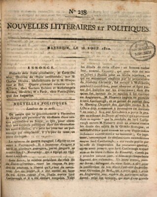 Nouvelles littéraires et politiques (Gazette des Deux-Ponts) Dienstag 28. August 1810