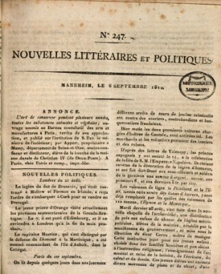 Nouvelles littéraires et politiques (Gazette des Deux-Ponts) Donnerstag 6. September 1810