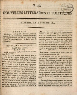 Nouvelles littéraires et politiques (Gazette des Deux-Ponts) Dienstag 16. Oktober 1810