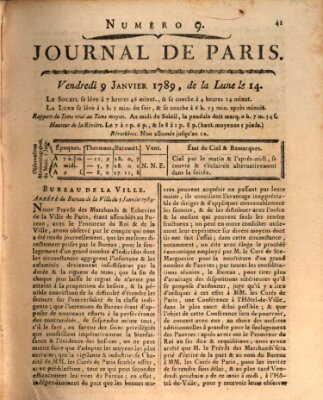 Journal de Paris 〈Paris〉 Freitag 9. Januar 1789