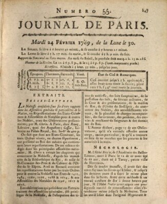 Journal de Paris 〈Paris〉 Dienstag 24. Februar 1789