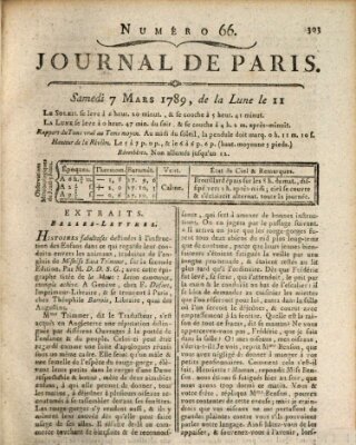 Journal de Paris 〈Paris〉 Samstag 7. März 1789