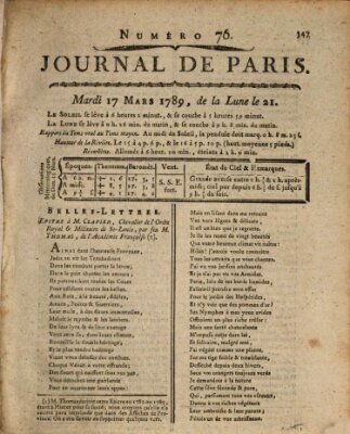 Journal de Paris 〈Paris〉 Dienstag 17. März 1789