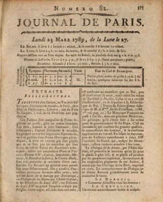 Journal de Paris 〈Paris〉 Montag 23. März 1789