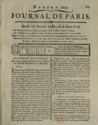 Journal de Paris 〈Paris〉 Montag 17. August 1789