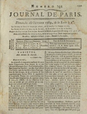 Journal de Paris 〈Paris〉 Sonntag 18. Oktober 1789