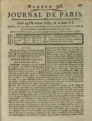 Journal de Paris 〈Paris〉 Donnerstag 24. Dezember 1789