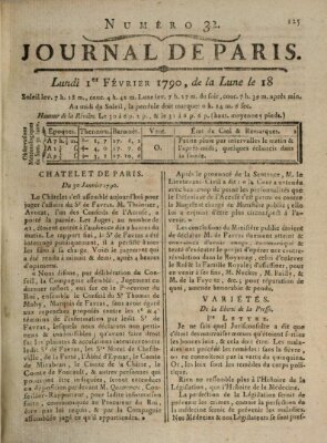 Journal de Paris 〈Paris〉 Montag 1. Februar 1790