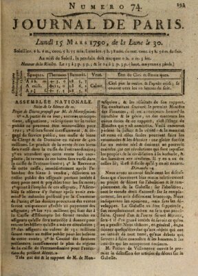 Journal de Paris 〈Paris〉 Montag 15. März 1790