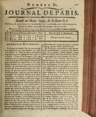 Journal de Paris 〈Paris〉 Montag 22. März 1790