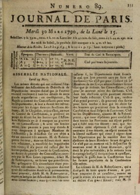 Journal de Paris 〈Paris〉 Dienstag 30. März 1790