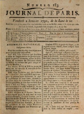 Journal de Paris 〈Paris〉 Freitag 2. Juli 1790