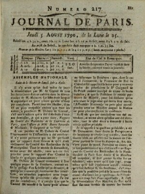 Journal de Paris 〈Paris〉 Donnerstag 5. August 1790
