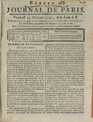 Journal de Paris 〈Paris〉 Freitag 15. Oktober 1790