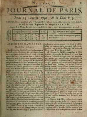 Journal de Paris 〈Paris〉 Donnerstag 13. Januar 1791