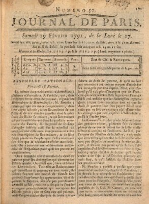 Journal de Paris 〈Paris〉 Samstag 19. Februar 1791