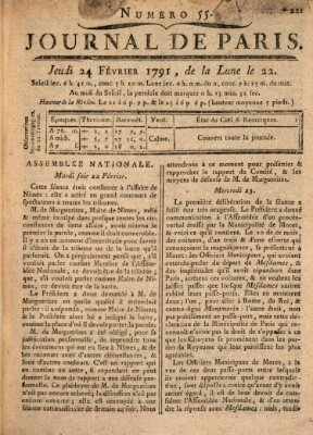 Journal de Paris 〈Paris〉 Donnerstag 24. Februar 1791