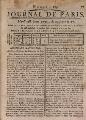 Journal de Paris 〈Paris〉 Dienstag 28. Juni 1791