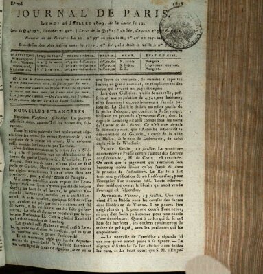Journal de Paris 〈Paris〉 Montag 24. Juli 1809
