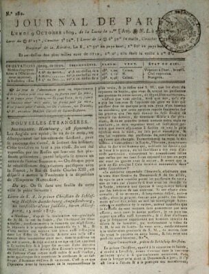 Journal de Paris 〈Paris〉 Montag 9. Oktober 1809