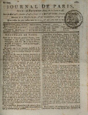 Journal de Paris 〈Paris〉 Donnerstag 23. November 1809