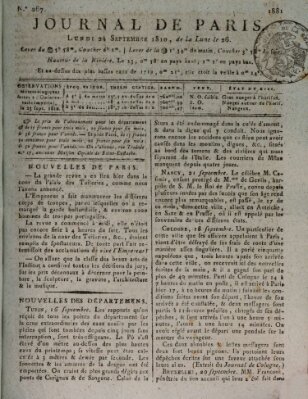 Journal de Paris 〈Paris〉 Montag 24. September 1810