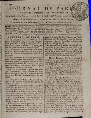 Journal de Paris 〈Paris〉 Samstag 29. September 1810