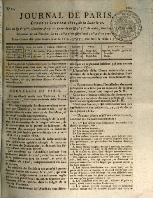 Journal de Paris 〈Paris〉 Montag 21. Januar 1811