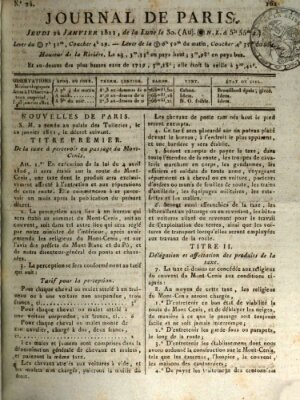 Journal de Paris 〈Paris〉 Donnerstag 24. Januar 1811