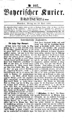 Bayerischer Kurier Montag 19. April 1858