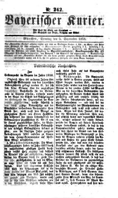 Bayerischer Kurier Sonntag 5. September 1858