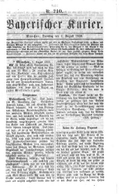 Bayerischer Kurier Dienstag 2. August 1859