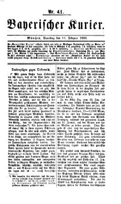 Bayerischer Kurier Samstag 11. Februar 1860