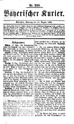Bayerischer Kurier Sonntag 19. August 1860