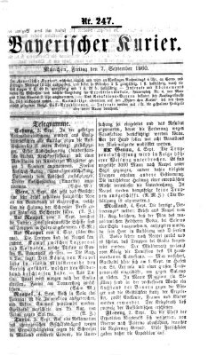 Bayerischer Kurier Freitag 7. September 1860