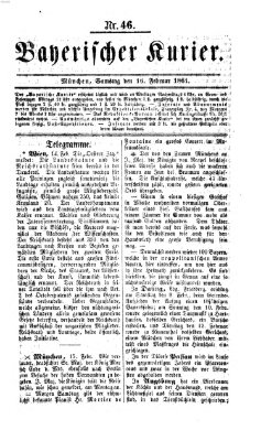 Bayerischer Kurier Samstag 16. Februar 1861