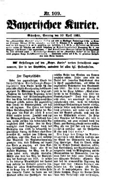 Bayerischer Kurier Sonntag 20. April 1862