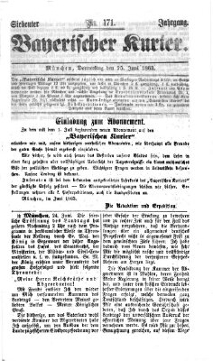 Bayerischer Kurier Donnerstag 25. Juni 1863