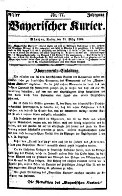 Bayerischer Kurier Freitag 18. März 1864