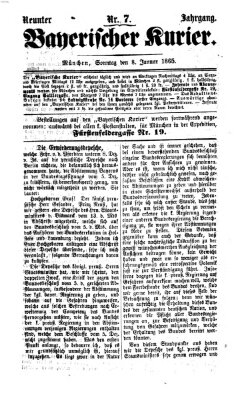 Bayerischer Kurier Sonntag 8. Januar 1865