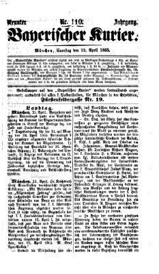Bayerischer Kurier Samstag 22. April 1865