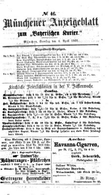 Bayerischer Kurier Samstag 4. April 1868