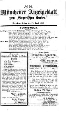Bayerischer Kurier Freitag 17. April 1868