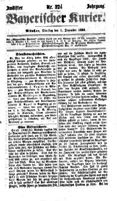Bayerischer Kurier Dienstag 1. Dezember 1868