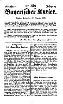 Bayerischer Kurier Freitag 30. Dezember 1870