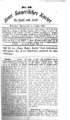 Neuer bayerischer Kurier für Stadt und Land Montag 11. Januar 1864
